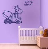 Stickers for Kids: Giraffe in concrete mixer 4