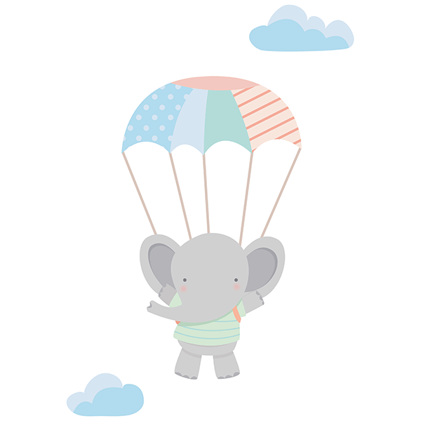 Stickers for Kids: Elephant in parachute 0