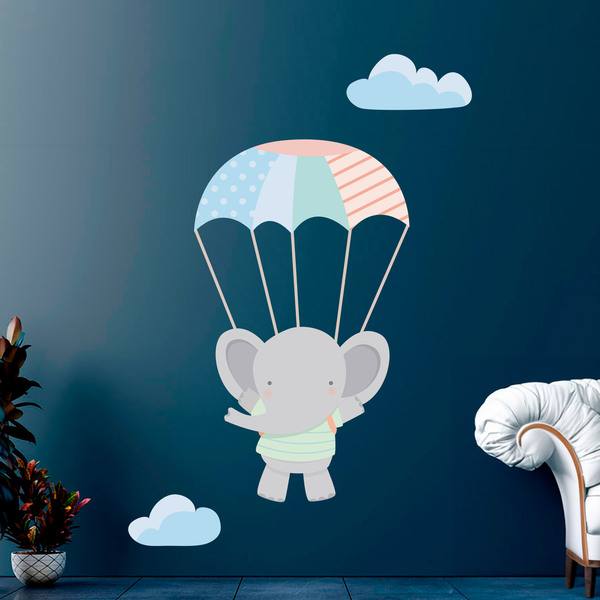 Stickers for Kids: Elephant in parachute