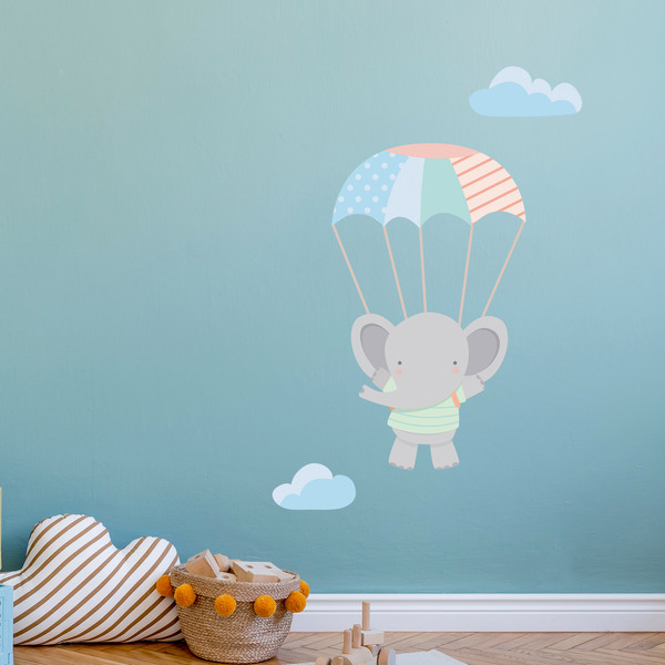 Stickers for Kids: Elephant in parachute