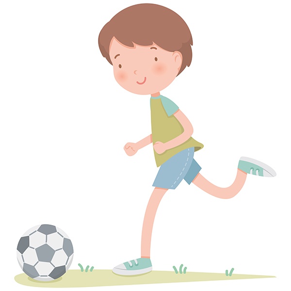 Stickers for Kids: Boy playing soccer