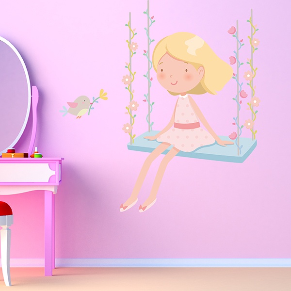 Stickers for Kids: Little girl on the swing