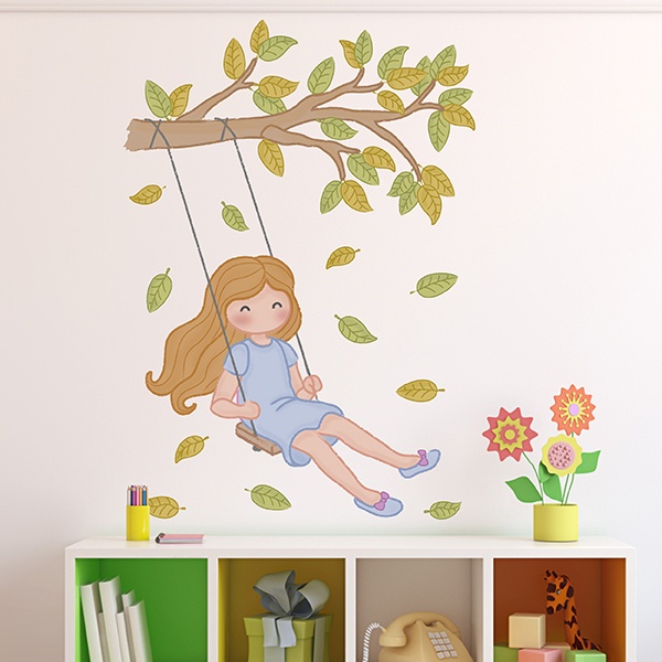 Stickers for Kids: Girl swinging
