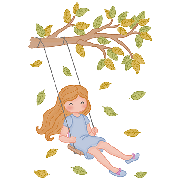 Stickers for Kids: Girl swinging