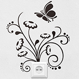 Wall Stickers: Floral ornament and butterfly 2