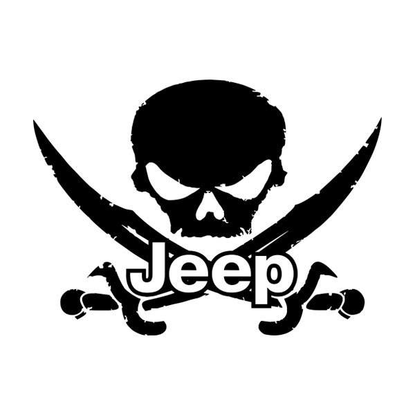 Car & Motorbike Stickers: Pirate Skull Jeep