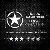 Car & Motorbike Stickers: Set 13X Sticker for Jeep Army Star 2