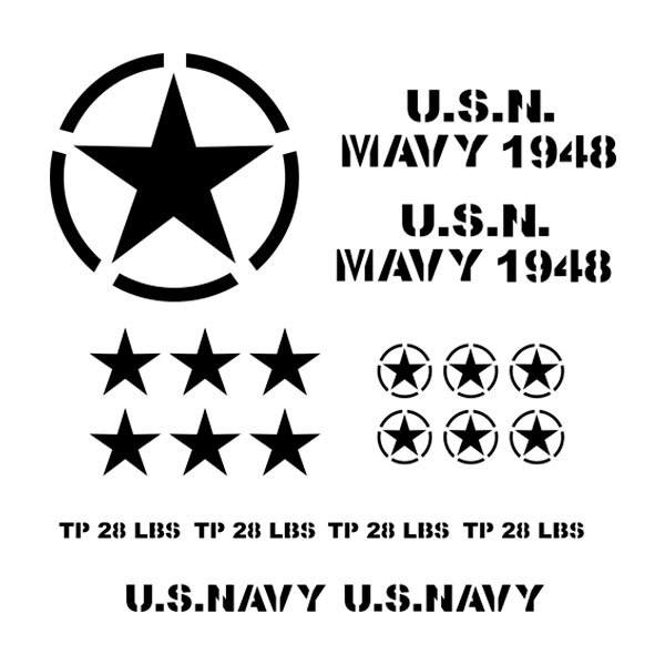 Car & Motorbike Stickers: Set 22X Sticker for Jeep US Army