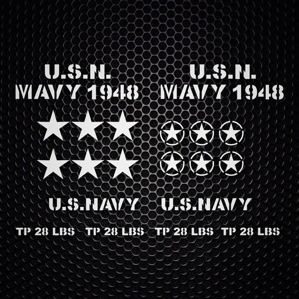 Car & Motorbike Stickers: Set 20X Sticker for Jeep USN Mavy 1948