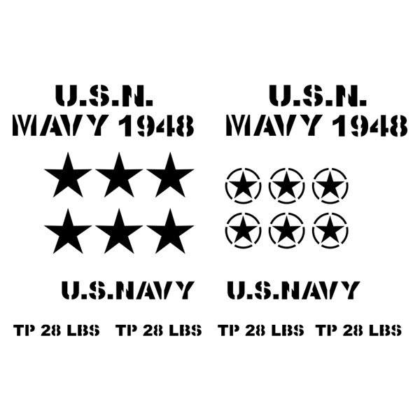 Car & Motorbike Stickers: Set 20X Sticker for Jeep USN Mavy 1948