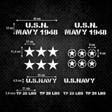 Car & Motorbike Stickers: Set 20X Sticker for Jeep USN Mavy 1948 2