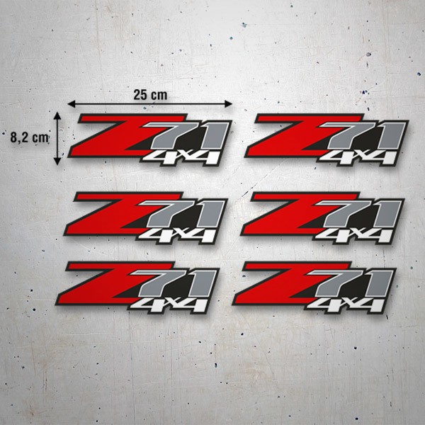 Car & Motorbike Stickers: Set 6X Sticker Chevrolet Silverado Z71