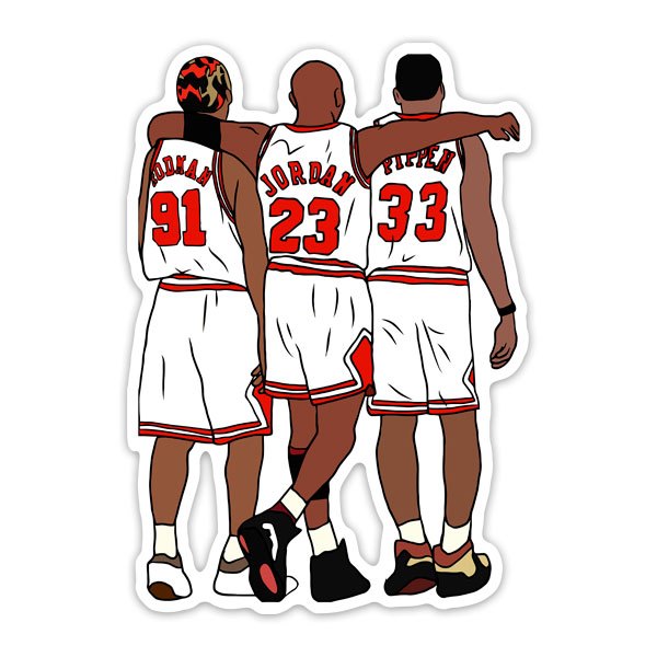 Sticker Michael Jordan Rodman and Pippen MuralDecal