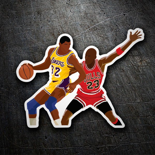 Car & Motorbike Stickers: Michael Jordan versus Magic Johnson