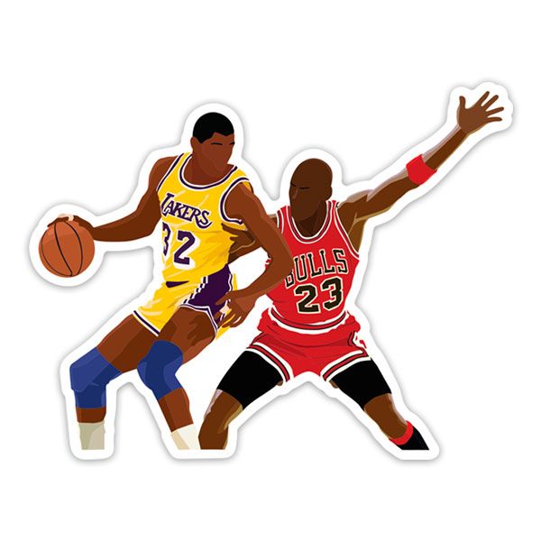 Car & Motorbike Stickers: Michael Jordan versus Magic Johnson