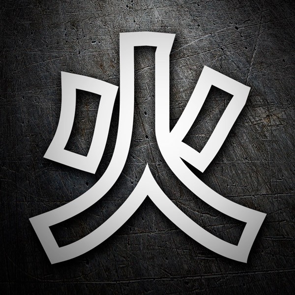 Car & Motorbike Stickers: Kanji Fire Contour - Letter d