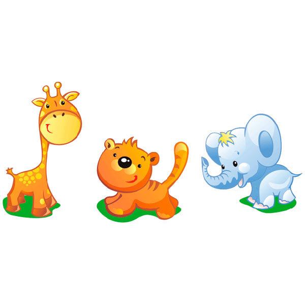 Stickers for Kids: Giraffe, tiger and elephant kit