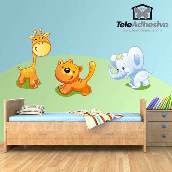 Stickers for Kids: Giraffe, tiger and elephant kit