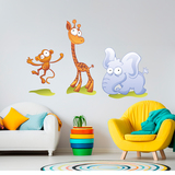 Stickers for Kids: Zoo, a little monkey, a giraffe and an elephant 3