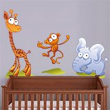 Stickers for Kids: Zoo, a little monkey, a giraffe and an elephant 6