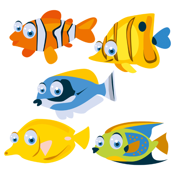 Stickers for Kids: Kit of tropical fish 0