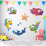 Stickers for Kids: Kit Aquarium colored fish 4