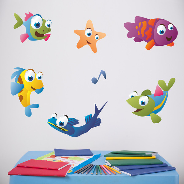 Stickers for Kids: Kit Aquarium colored fish