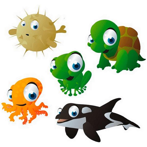 Stickers for Kids: Aquarium Kit of marine beings