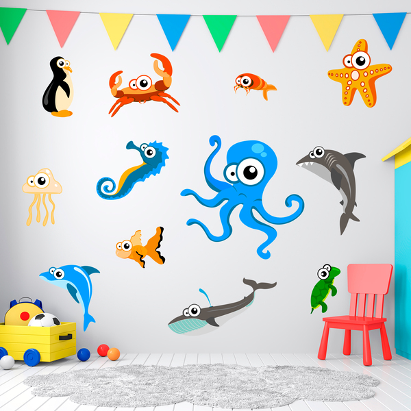 Stickers for Kids: Kit Octopus aquarium
