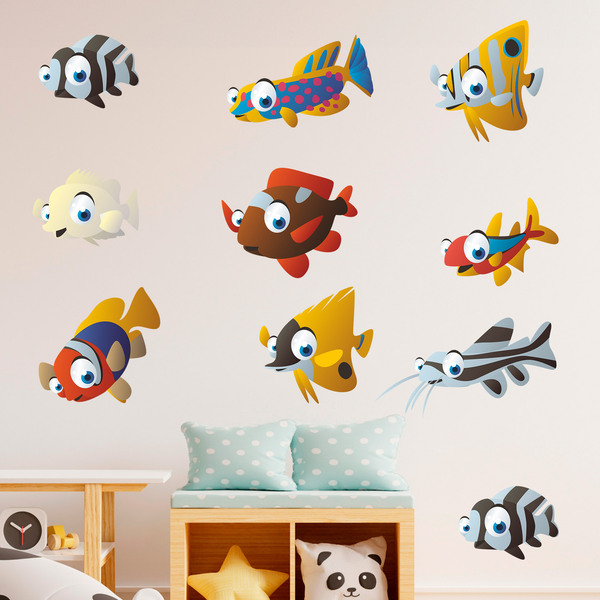 Stickers for Kids: Kit 10 fishes