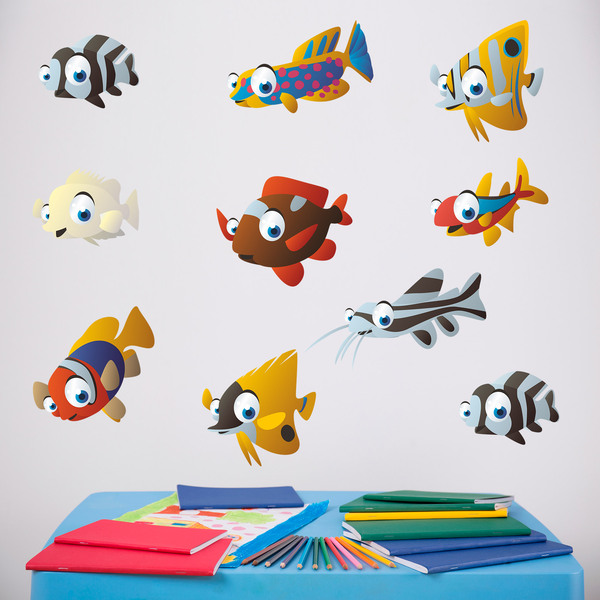 Stickers for Kids: Kit 10 fishes