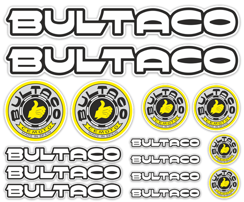 Car & Motorbike Stickers: Bultaco Logo Set 15X