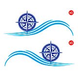 Camper van decals: Wave and Rose of the Winds 2