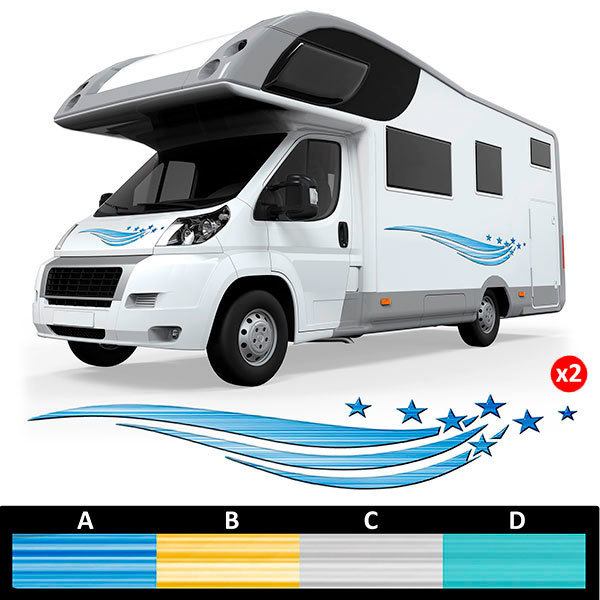 Car & Motorbike Stickers: Waves and stars