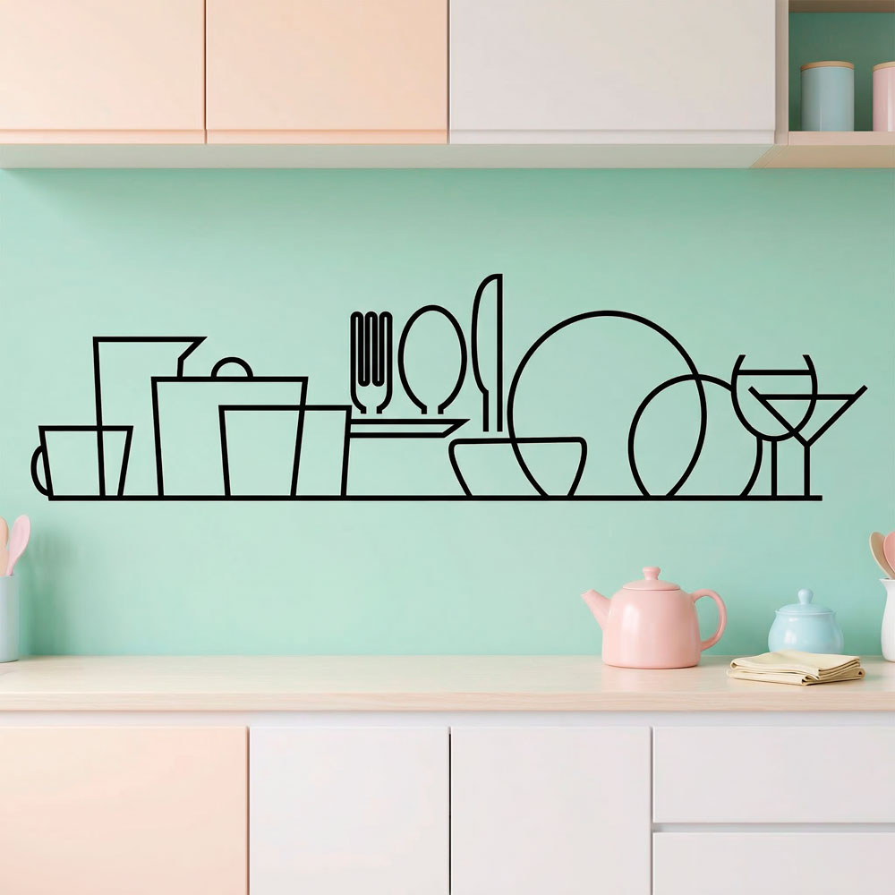 Wall Stickers: Crockery Silhouette