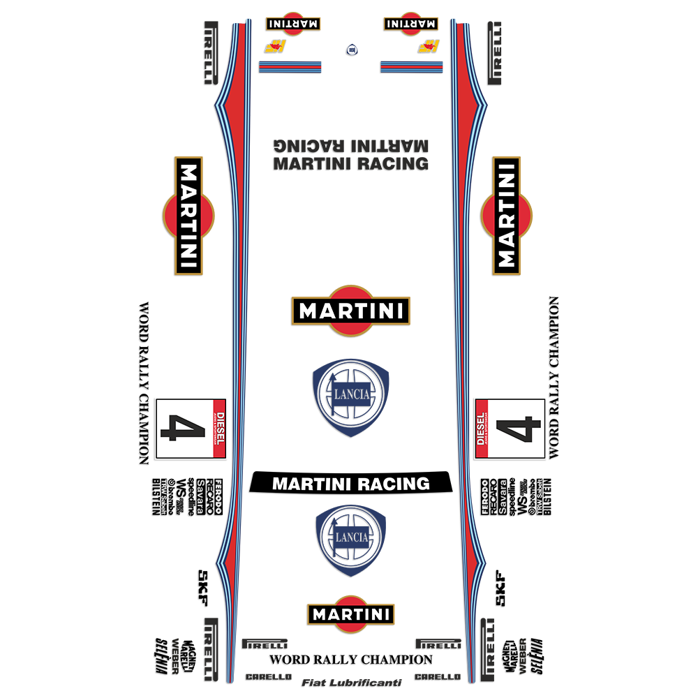 Car & Motorbike Stickers: Lancia Delta Integrale Martini Racing &ndash; World Rall
