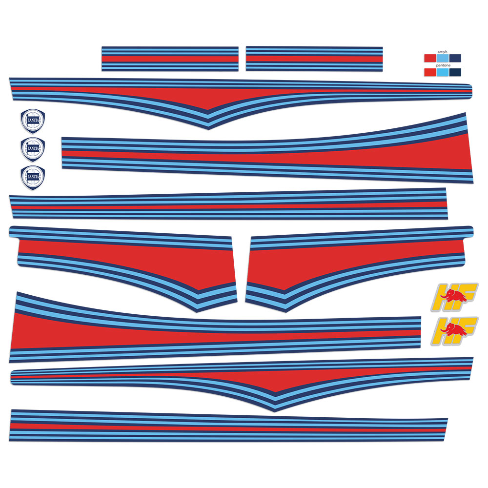 Car & Motorbike Stickers: Lancia Delta Integrale Martini Racing Decal Kit
