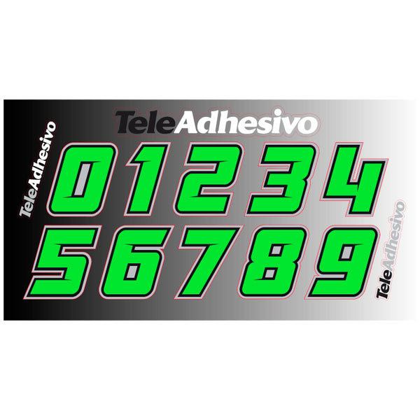 Car & Motorbike Stickers: Kit Green Numbers
