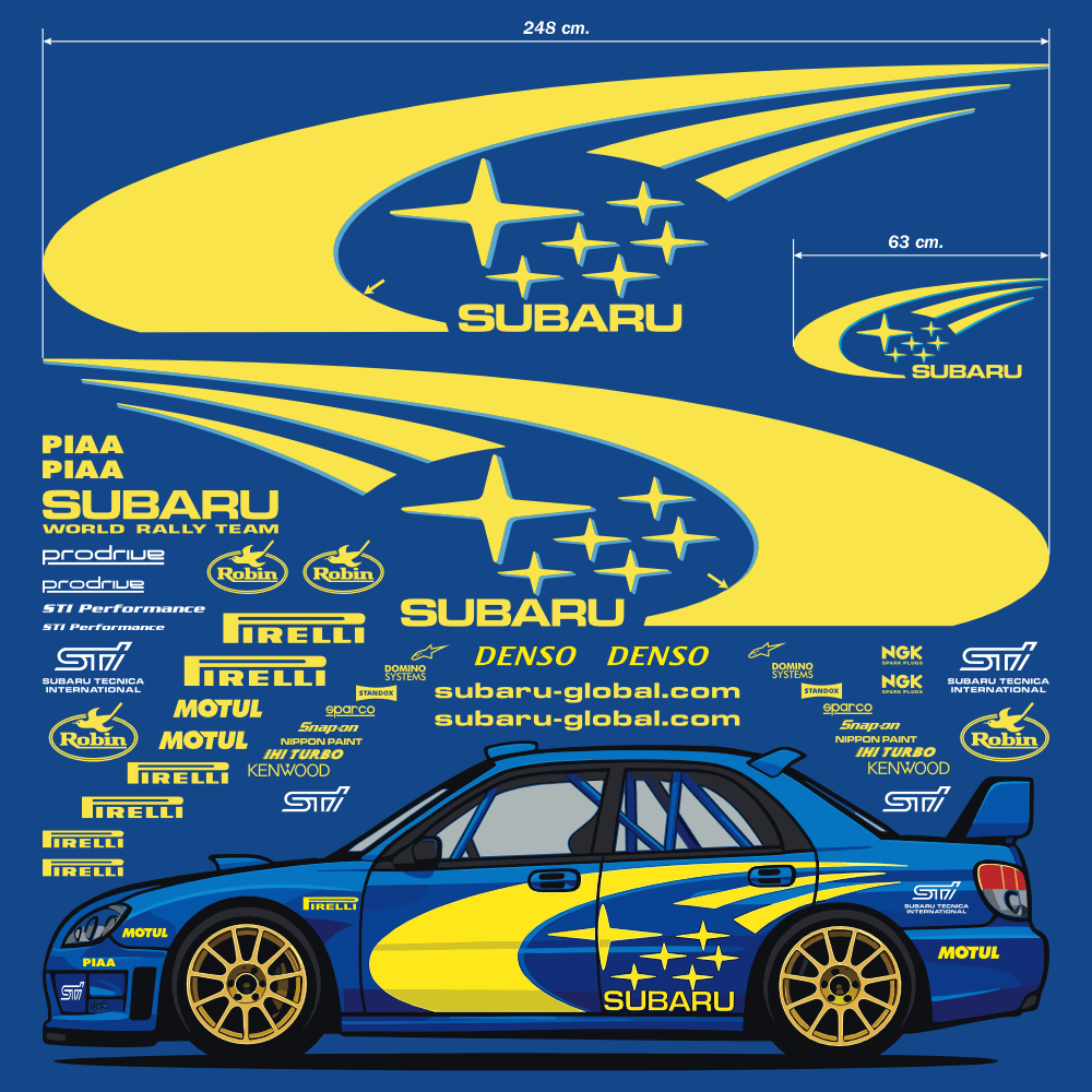 Car & Motorbike Stickers: Classic Subaru Impreza WRC livery