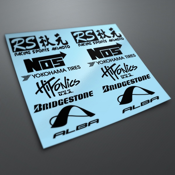 Car & Motorbike Stickers: Tuning Kit 18 Sports Logos and Texts
