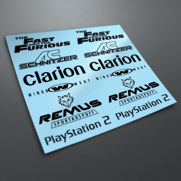 Car & Motorbike Stickers: Tuning Logos and Gamer Culture Kit