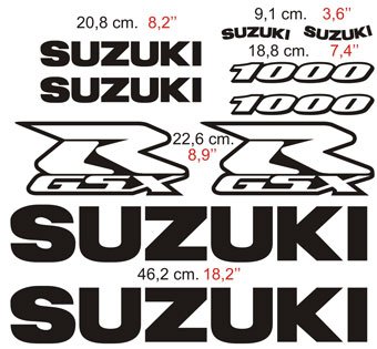 Car & Motorbike Stickers: GSXR 1000 2002 with Logos and Letters