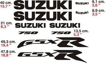 Car & Motorbike Stickers: Suzuki GSX R 750