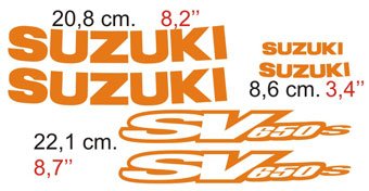 Car & Motorbike Stickers: SV 650 contour 2001