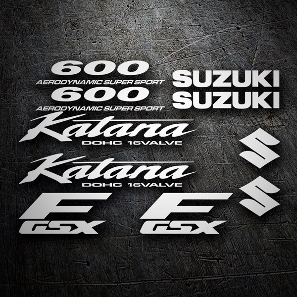 Car & Motorbike Stickers: Katana 600 1998 with Logos and Text in Various Col
