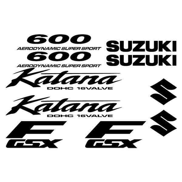 Car & Motorbike Stickers: Katana 600 1998 with Logos and Text in Various Col