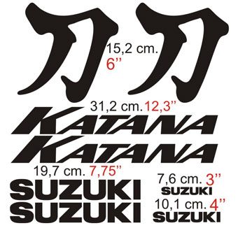 Car & Motorbike Stickers: Suzuki Katana with Dynamic Typography