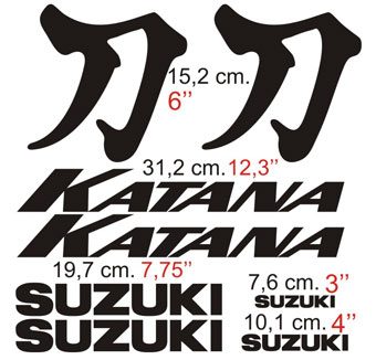 Car & Motorbike Stickers: Suzuki Katana with Japanese letter