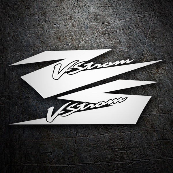 Car & Motorbike Stickers: V-Strom in Italic Typography and Angular Shapes