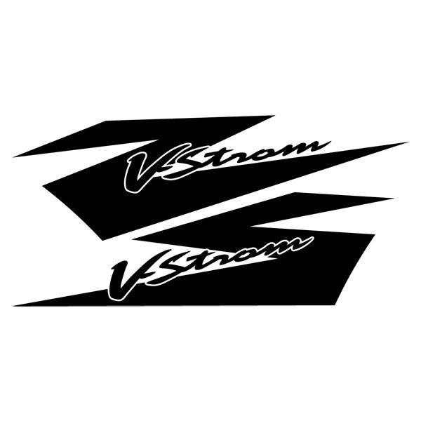 Car & Motorbike Stickers: V-Strom in Italic Typography and Angular Shapes
